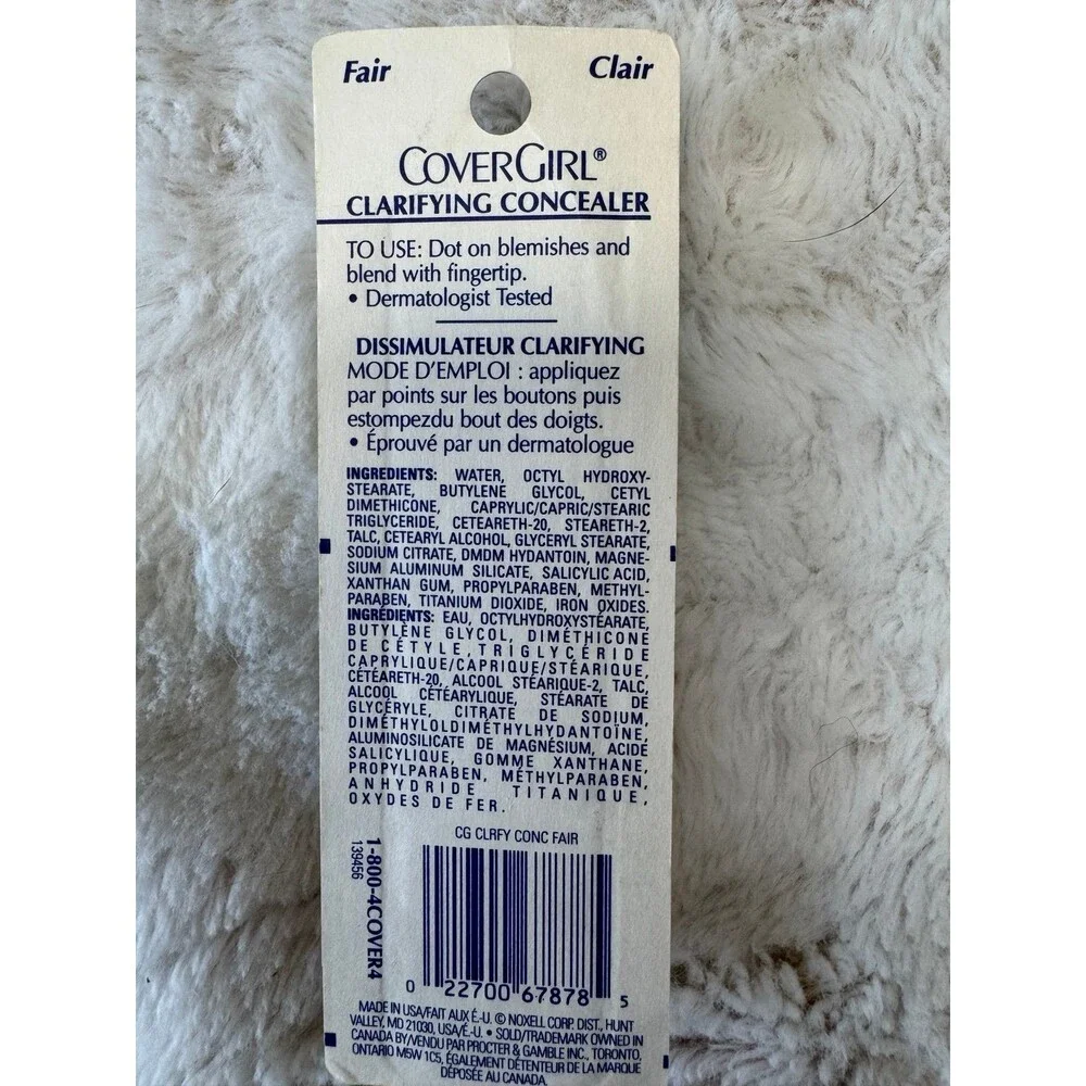VTG 90s NEW CoverGirl Clarifying Concealer for Acne Prone Skin 515 Fair Clair